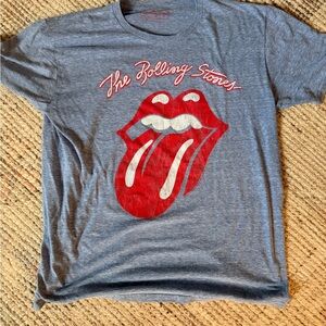 The Rolling Stones Men’s Tee in Heather Blue- Gray and Red